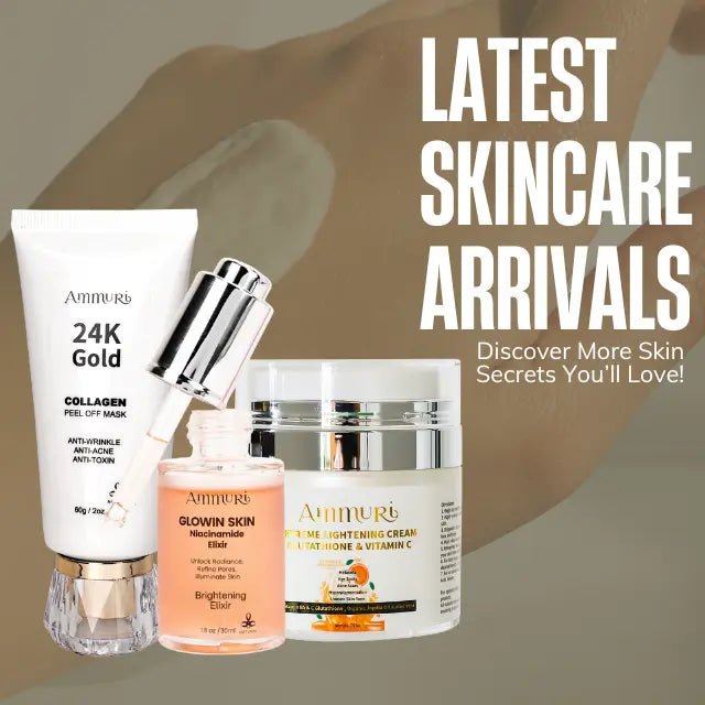 Ammuri Beauty collagen gold peel off mask kit face lightening products with 24K gold and brightening cream