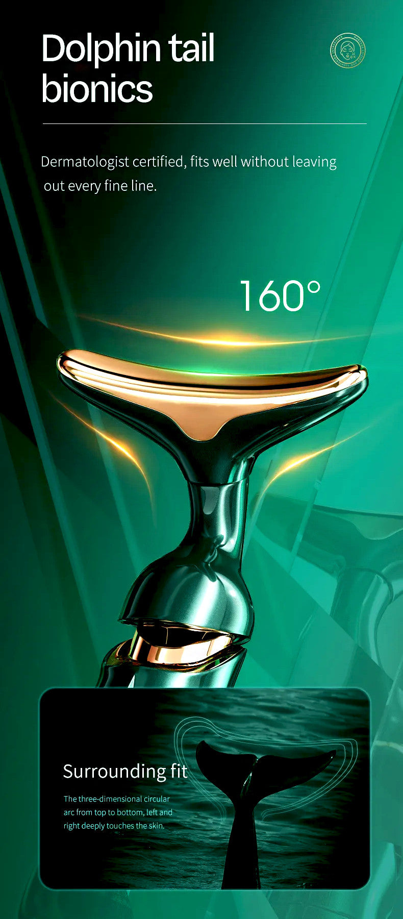 Agnès' Petit Paris Delphy-triple head facial massager with dolphin tail bionics for a surrounding fit