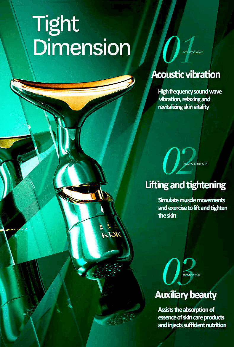 Delphy-triple head facial massager by Agnès' Petit Paris Skincare with acoustic vibration and lifting features