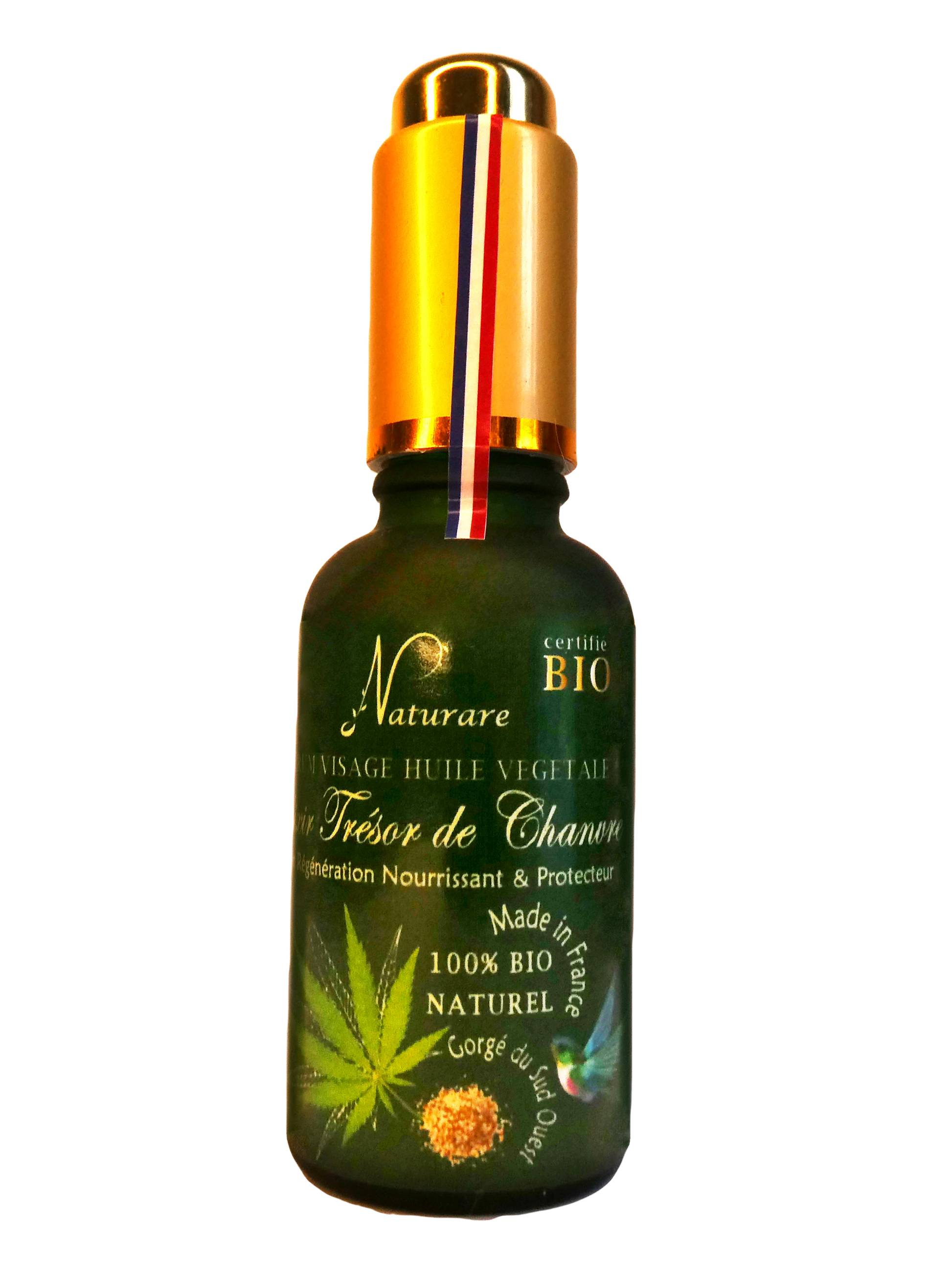 Naturare.fr anti-aging serum French natural skincare elixir in green glass bottle
