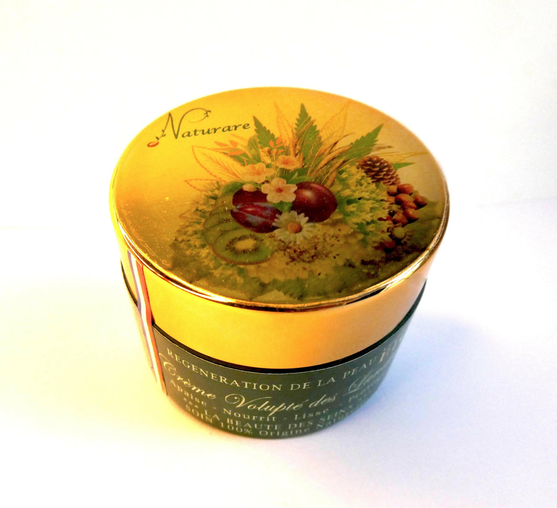Prix PRO natural bust enhancement skincare cream by Agnes Petit Paris Skincare in gold and green container