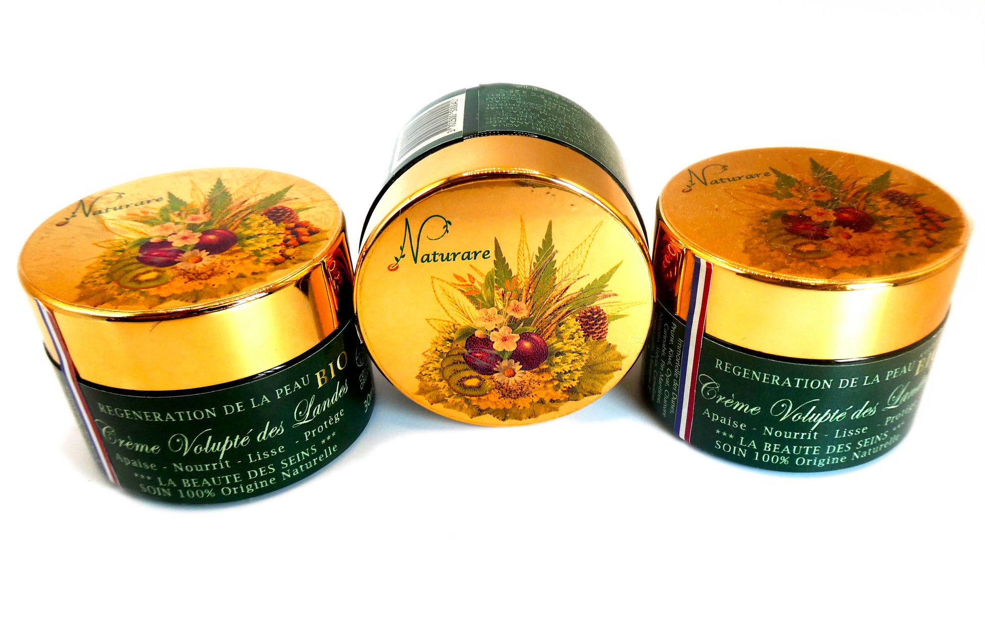 Prix PRO natural bust enhancement skincare cream by Agnès' Petit Paris Skincare in gold jars