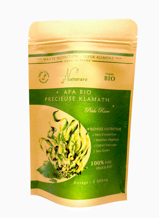 Agnès' Petit Paris Skincare organic Klamath supplement in eco-friendly resealable pouch